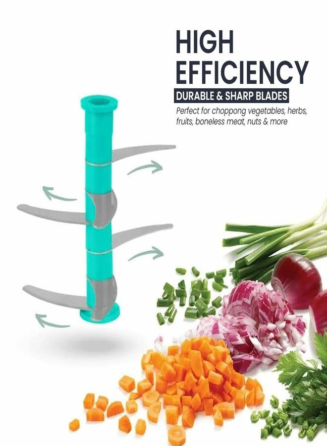 Craftlayout قطاعة خضراوات يدوية بلاستيكية من كرافتلايوت مزودة بثلاث شفرات من الفولاذ المقاوم للصدأ، مثالية للمطبخ، لتقطيع الفواكه والمكسرات والبصل والجزر، بالإضافة إلى فرم اللحوم، وخلطها، وتجهيز الطعام، وتقطيع الخضار، وبشرها، وتحضير السلطات. سعة 1000 مل. - Image 4